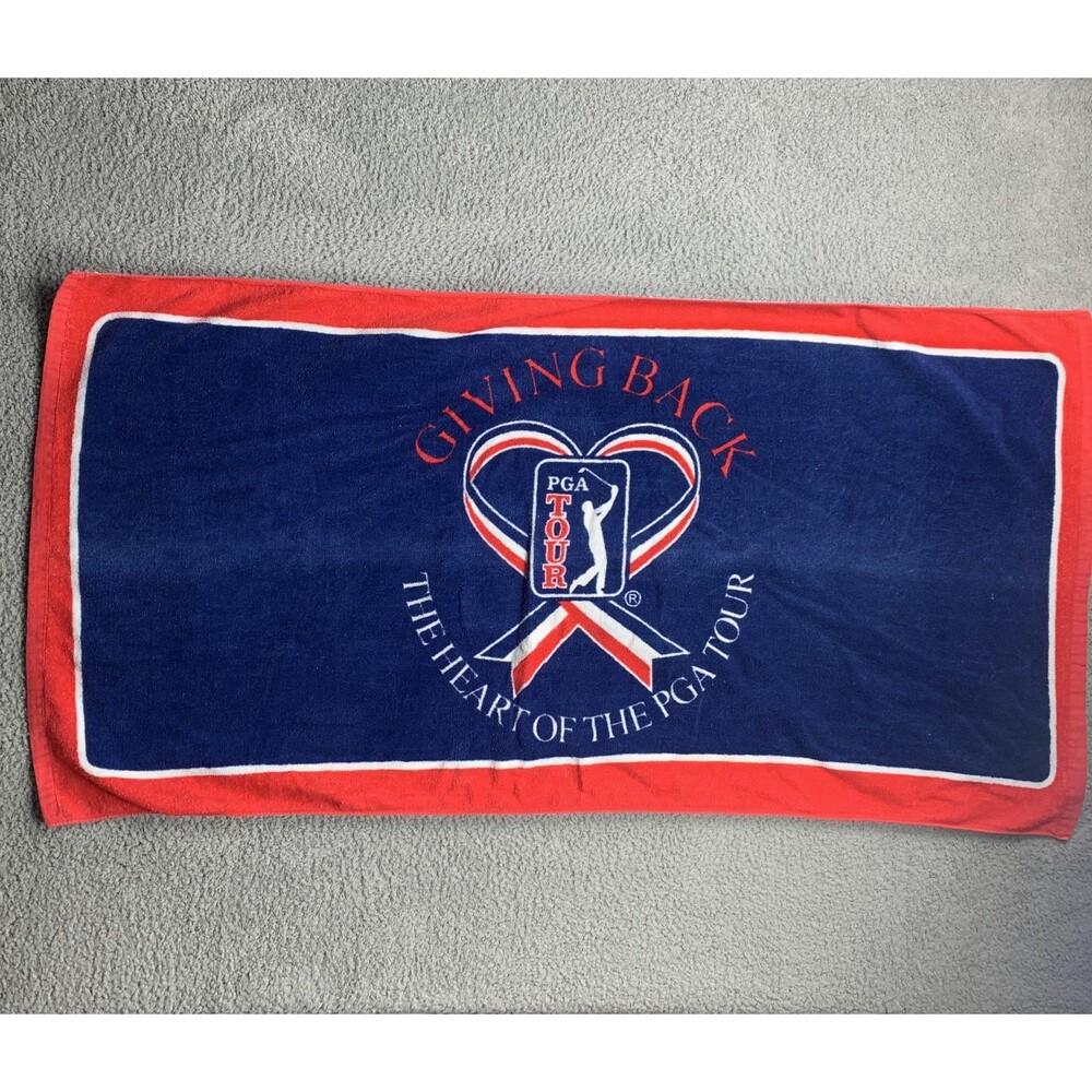 PGA Tour Giving Back Towel Mens One Size Blue Golf PGA Tour Logo Beach Bath